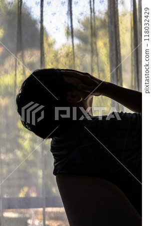 Sad man portrait 118032429