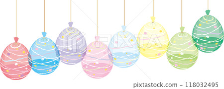 水氣球_柔和的顏色_裝滿水_8種顏色排成一排 118032495