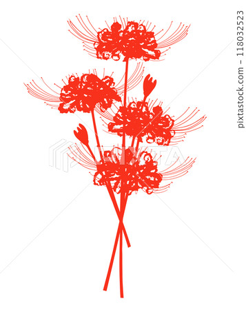 リリィさま専用ページ Red spider lily silhouette illustration - Stock Illustration