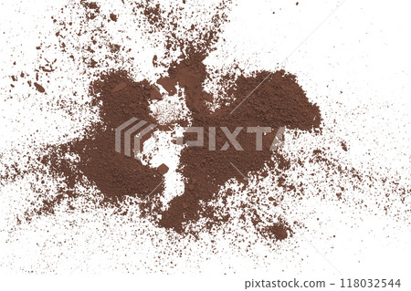 Brown powder isolated on white background 118032544