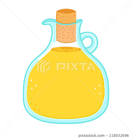Olive oil character. Vector hand drawn cartoon kawaii character illustration icon. Isolated on white background. Olive oil character concept 118032696