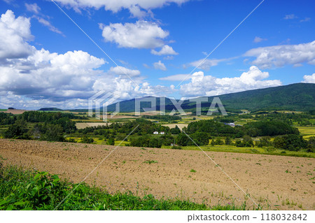 從蘆別市新城町的山上眺望田園風光 從蘆別市新城町的山上眺望田園風光 118032842