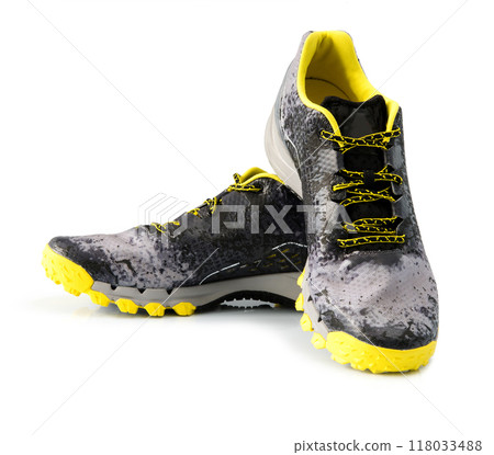 Pair of male sport sneakers on white background Pair of male sport sneakers on white background 118033488