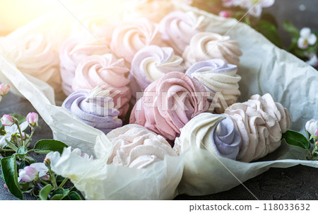 Homemade marshmallow in craft paper 118033632
