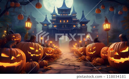 南瓜, 萬聖節快樂, 不給糖就搗蛋, 城堡, 夜 15 118034181