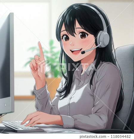 One point pose_young operator woman_1 118034482