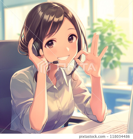 ok sign operator woman_1 118034486