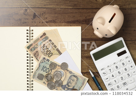 10萬日圓新鈔、紙鈔和儲蓄的形象 118034532
