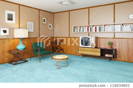 Retro living room with vintage furniture 118034601