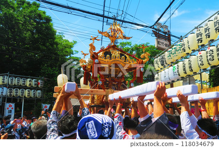 Scenes from the mikoshi and festival at the Urayasu Sanja Festival in June 2024 118034679