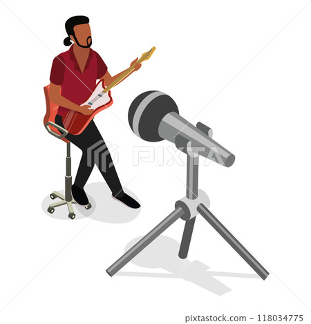 3D Isometric Flat  Set of Talented Singers. Item 1 118034775