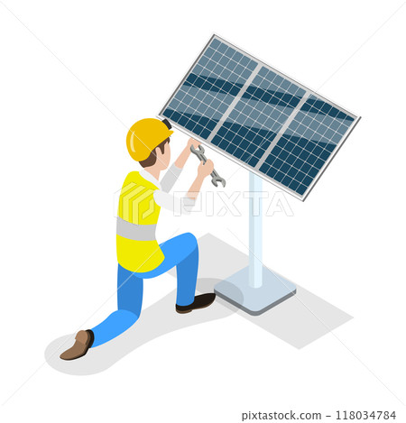 3D Isometric Flat  Illustration of Electrical Utility Delivery. Item 2 118034784