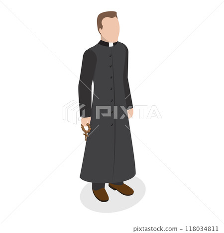 3D Isometric Flat  Set of Religious Leaders. Item 6 118034811