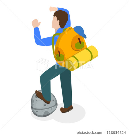 3D Isometric Flat Set of Tourists or Travelers. Item 2 3D Isometric Flat Set of Tourists or Travelers. Item 2 118034824