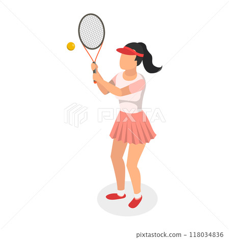 3D Isometric Flat Set of Tennis Players. Item 2 3D Isometric Flat Set of Tennis Players. Item 2 118034836