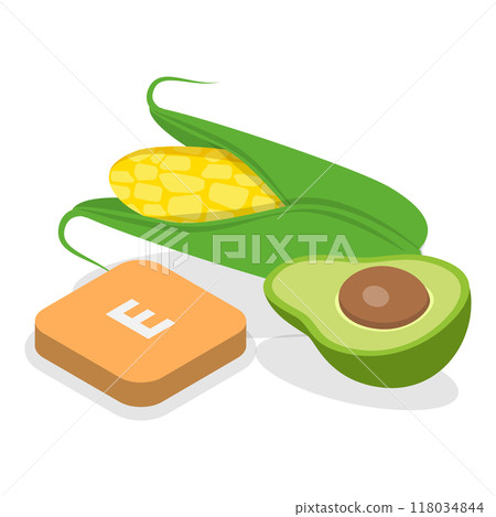 3D Isometric Flat  Illustration of Vitamins And Minerals. Item 8 118034844