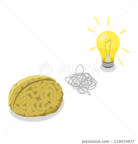 3D Isometric Flat  Set of Thinking Process. Item 2 118034857