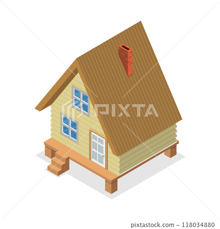 3D Isometric Flat  Set of Lodges. Item 1 118034880