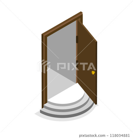 3D Isometric Flat  Set of Doors. Item 4 118034881