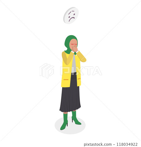 3D Isometric Flat  Illustration of Domestic Violence. Item 6 118034922