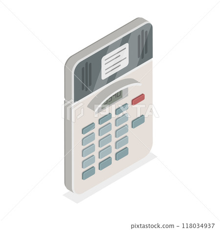 3D Isometric Flat  Set of Intercom Equipment Items. Item 4 118034937