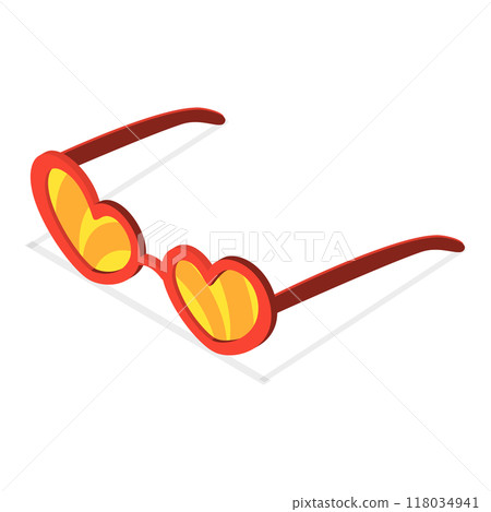 3D Isometric Flat  Set of Groovy Sunglasses. Item 2 118034941