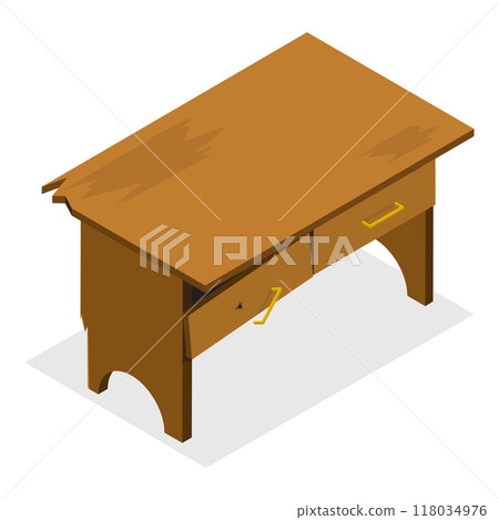 3D Isometric Flat Set of Broken Furniture. Item 3 3D Isometric Flat Set of Broken Furniture. Item 3 118034976