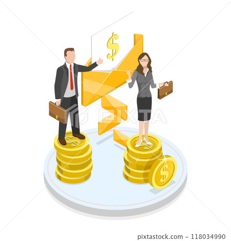 3D Isometric Flat Illustration of Startup Funding. Item 2 3D Isometric Flat Illustration of Startup Funding. Item 2 118034990
