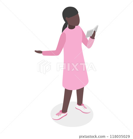 3D Isometric Flat Set of Singing Children. Item 5 3D Isometric Flat Set of Singing Children. Item 5 118035029