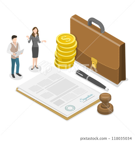 3D Isometric Flat  Illustration of Funding, Grants And Incentives. Item 1 118035034