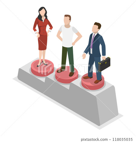 3D Isometric Flat Illustration of Equality vs Equity vs Justice. Item 3 3D Isometric Flat Illustration of Equality vs Equity vs Justice. Item 3 118035035