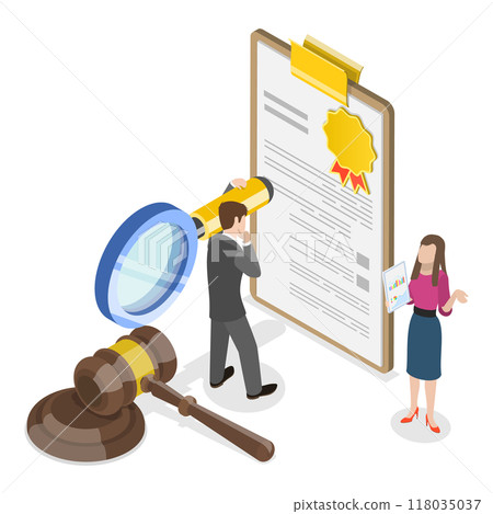 3D Isometric Flat  Illustration of Law And Justice. Item 2 118035037