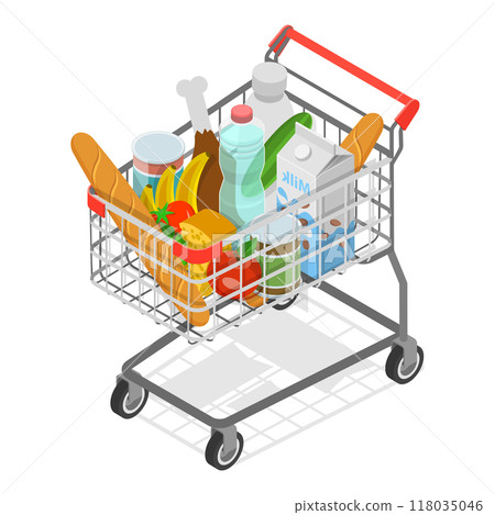 3D Isometric Flat Illustration of Shopping Bags. Item 4 3D Isometric Flat Illustration of Shopping Bags. Item 4 118035046