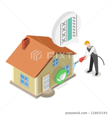 3D Isometric Flat  Illustration of Heat Pump. Item 2 118035143