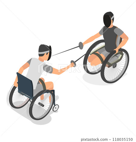 3D Isometric Flat  Set of Paralympians. Item 4 118035150