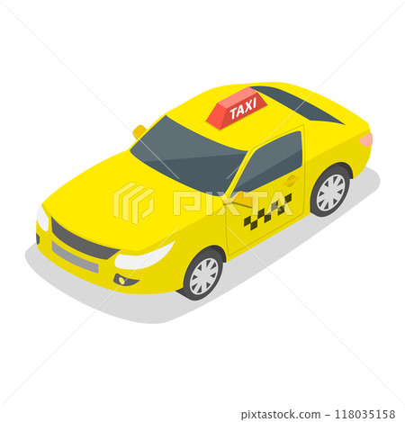 3D Isometric Flat Illustration of Taxi Collection. Item 5 3D Isometric Flat Illustration of Taxi Collection. Item 5 118035158