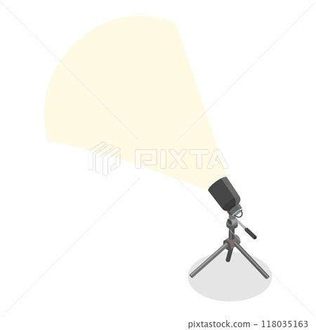 3D Isometric Flat  Set of Photo Studio Equipment Items. Item 2 118035163