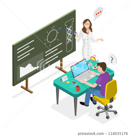 3D Isometric Flat  Illustration of Human Papillomavirus Prevention. Item 2 118035176