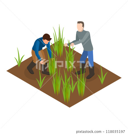 3D Isometric Flat  Illustration of Sustainable Farming. Item 2 118035197