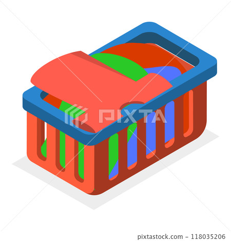3D Isometric Flat  Illustration of Apparel Heap. Item 2 118035206