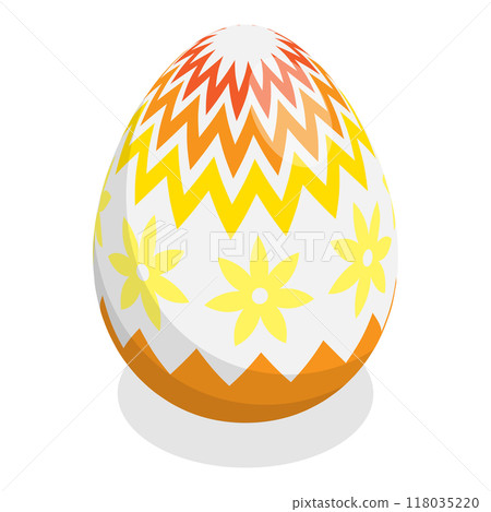3D Isometric Flat  Illustration of Easter Eggs. Item 6 3D Isometric Flat  Illustration of Easter Eggs. Item 6 118035220