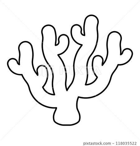 Coral contour outline line icon black color vector illustration image thin flat style 118035522