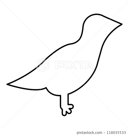 Bird contour outline line icon black color vector illustration image thin flat style 118035533