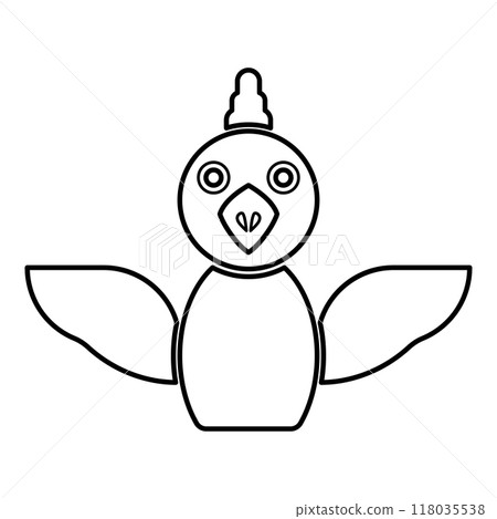 Cockerel chick bird young poultry concept contour outline line icon black color vector illustration image thin flat style 118035538
