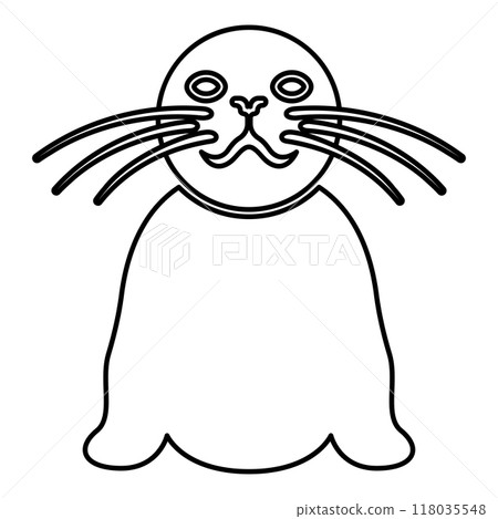 Seal contour outline line icon black color vector illustration image thin flat style 118035548