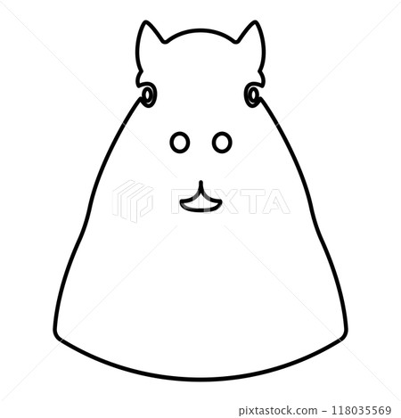 Capybara head contour outline line icon black color vector illustration image thin flat style Capybara head contour outline line icon black color vector illustration image thin flat style 118035569