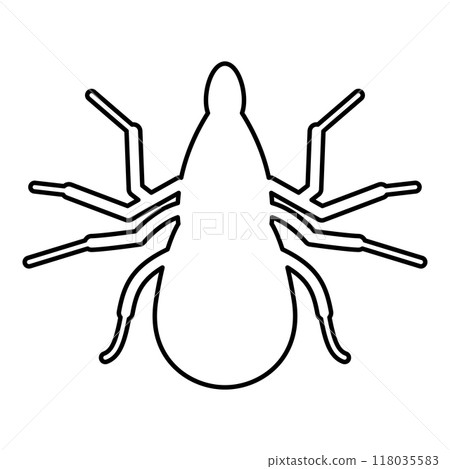 Tick mite contour outline line icon black color vector illustration image thin flat style Tick mite contour outline line icon black color vector illustration image thin flat style 118035583