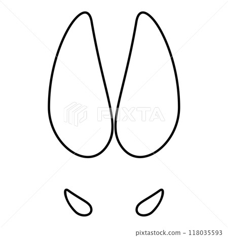 Hoof print wild boar hog contour outline line icon black color vector illustration image thin flat style 118035593