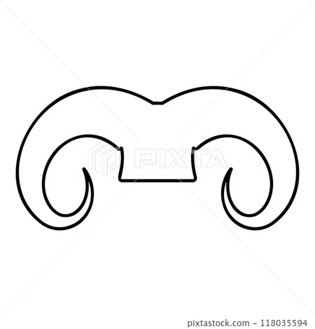 Ram horns farm animal concept contour outline line icon black color vector illustration image thin flat style 118035594
