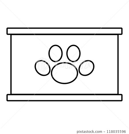 Canned pet food can dog care contour outline line icon black color vector illustration image thin flat style Canned pet food can dog care contour outline line icon black color vector illustration image thin flat style 118035596